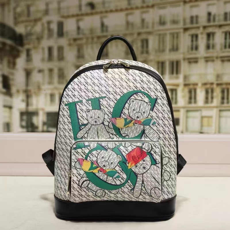 Luxury Bags For Travel - CH かわいいクマ柄ショルダーバッグ 高級感のあるミニマリスト女性用トラベルバックパック 大容量デザイン カレッジスタイル