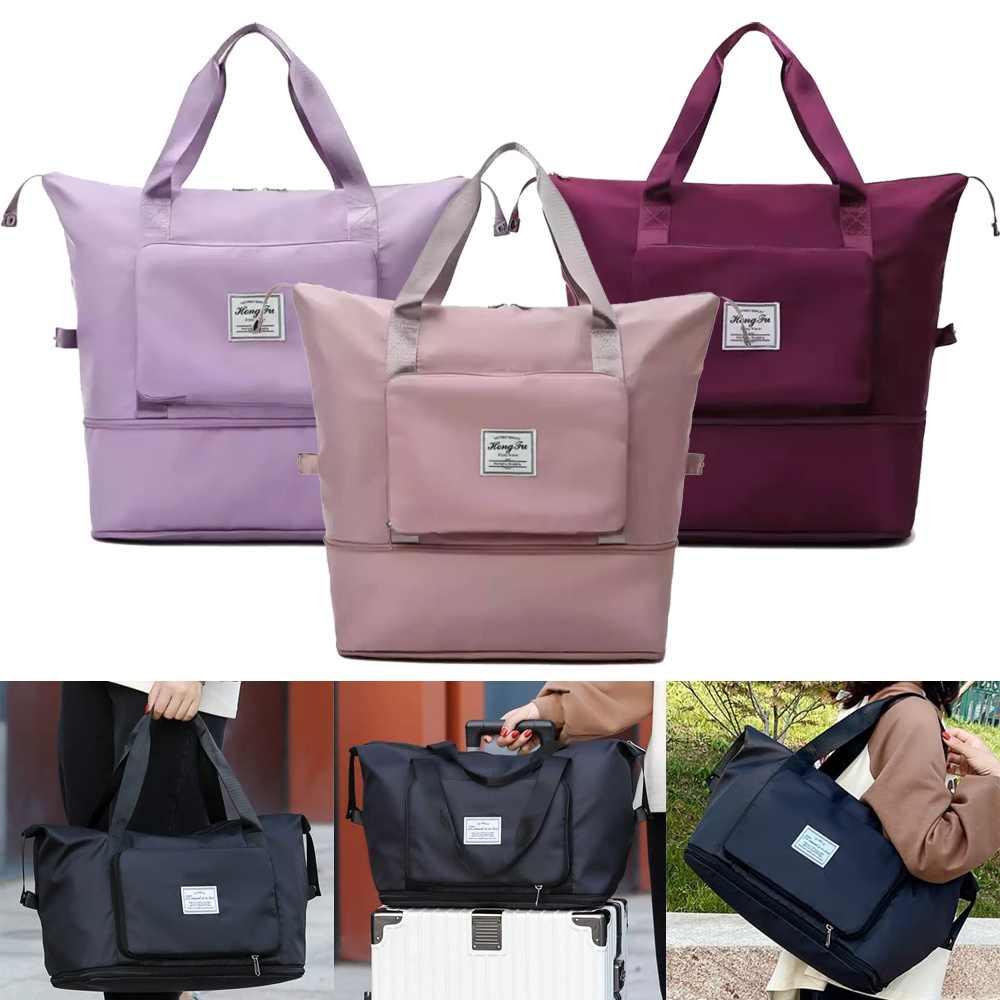 Luxury Yoga Bags - 大容量折りたたみトラベルバッグ防水荷物トートハンドバッグ旅行ダッフルバッグ女性ジムヨガ収納袋
