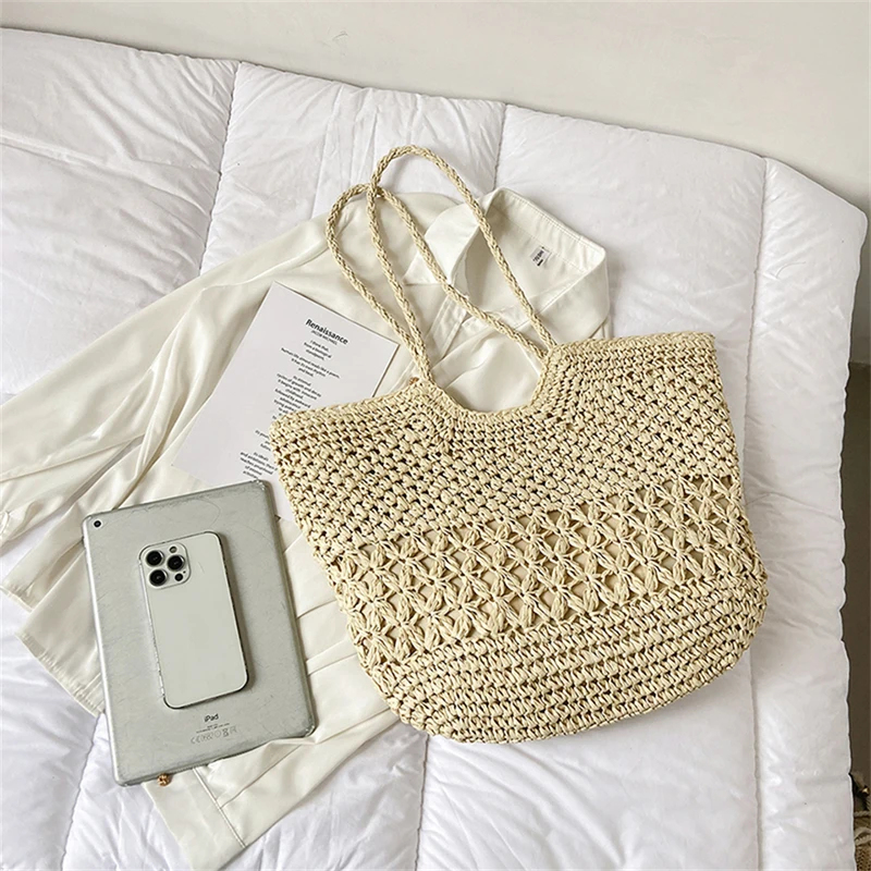 カジュアルデザインわら織りバッグトレンド高級女性ショルダーバ - Luxury Bags For Travel のレビューと価格