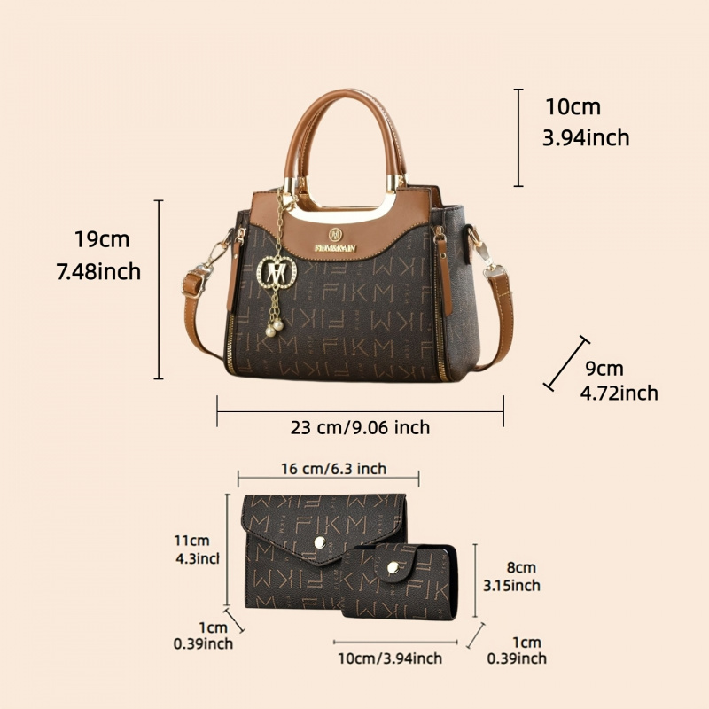 3点セットの高級感のあるプリントレターバッグ、プレミアムでお - Luxury Bags のレビューと価格