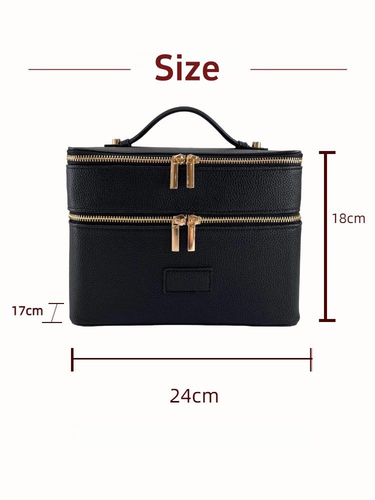 大容量二層式高級化粧ポーチ 旅行用トップハンドル付きポータブ - Luxury Bags For Travel のレビューと価格
