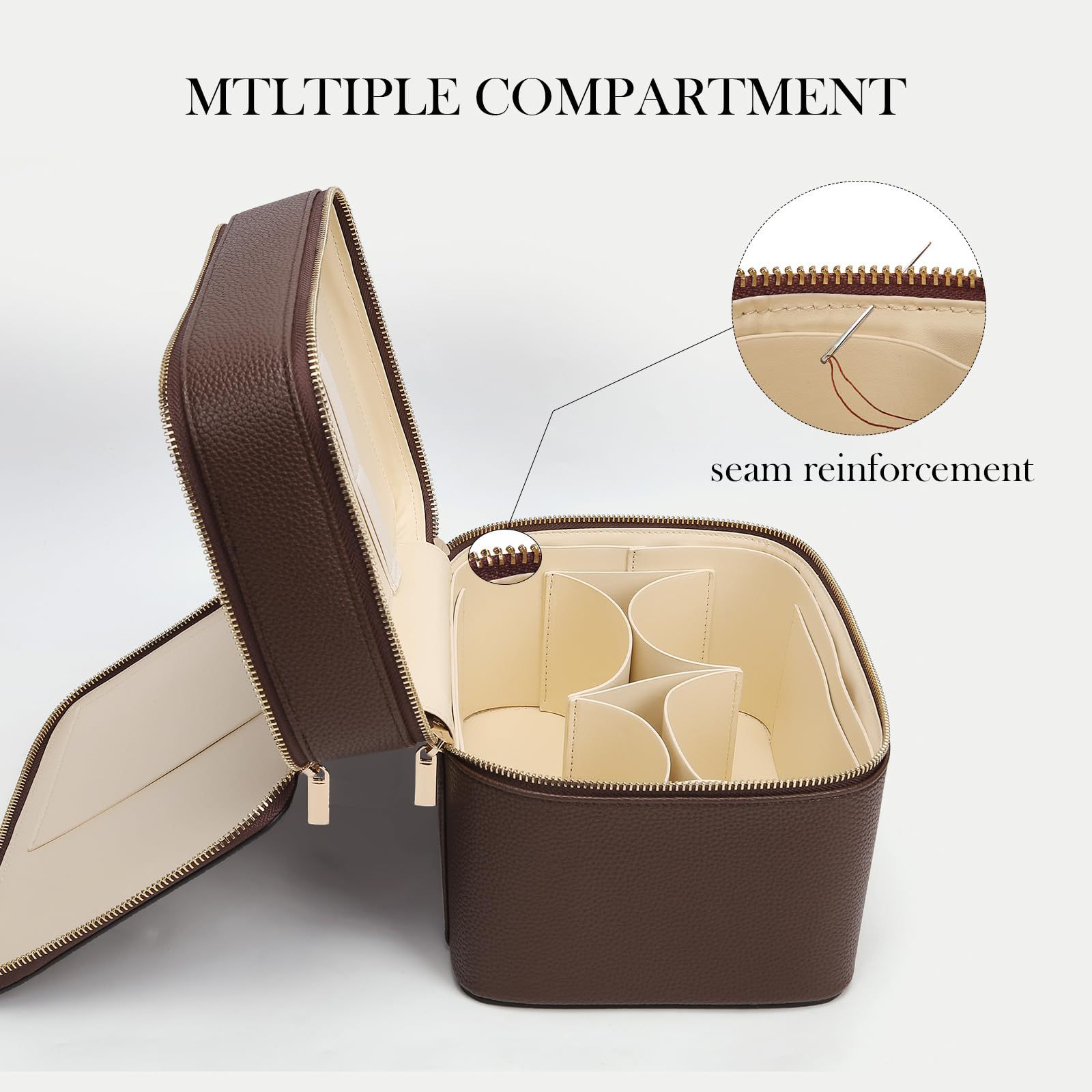 大容量二層式高級化粧ポーチ 旅行用トップハンドル付きポータブ - Luxury Bags For Travel のレビューと価格