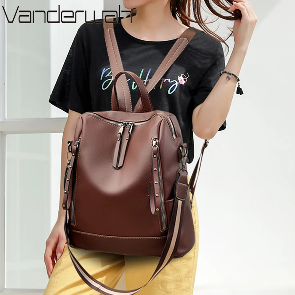 デラックスブランドのソフトレザーバックパック,防水,プレッピ - Luxury Bags Brands のレビューと価格