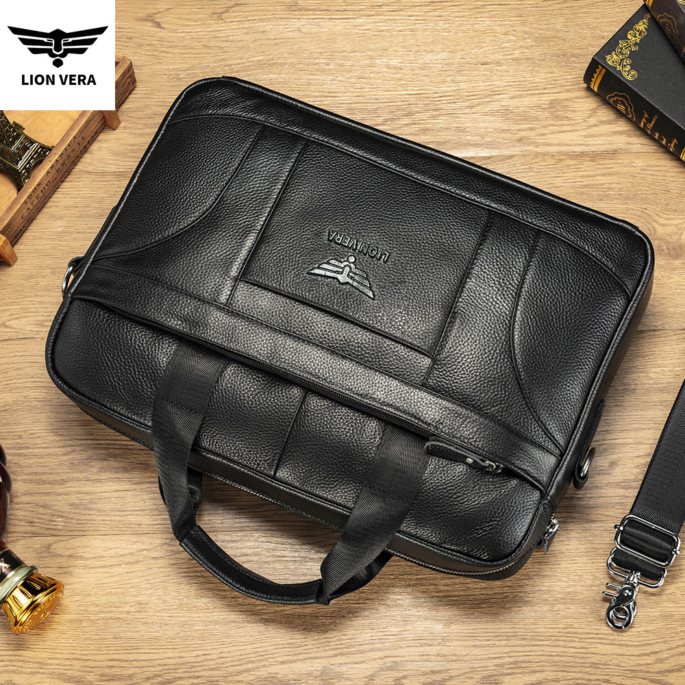 ライオンベラ本革ビジネスブリーフケースブラック 15.6 イ - Luxury Bags For Laptop のレビューと価格