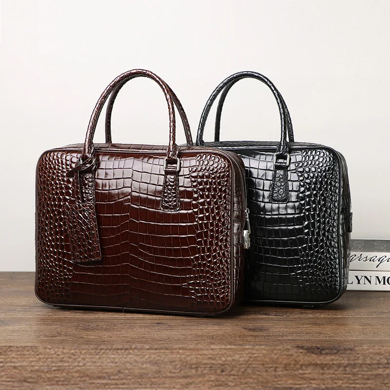 2025 新しい高級ワニ柄本革ビジネスメンズブリーフケース男 - Luxury Bags For Laptop のレビューと価格