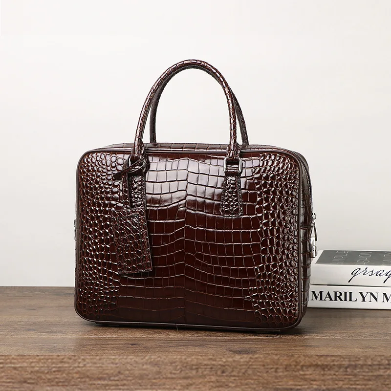 2025 新しい高級ワニ柄本革ビジネスメンズブリーフケース男 - Luxury Bags For Laptop のレビューと価格
