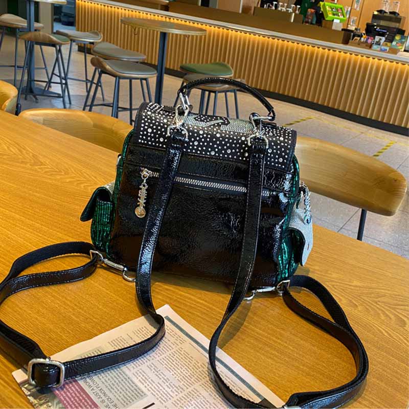 女性用バックパック,大容量ショルダーバッグ,合成皮革,ダイヤ - Luxury Bags Brands のレビューと価格