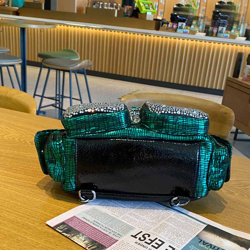 女性用バックパック,大容量ショルダーバッグ,合成皮革,ダイヤ - Luxury Bags Brands のレビューと価格