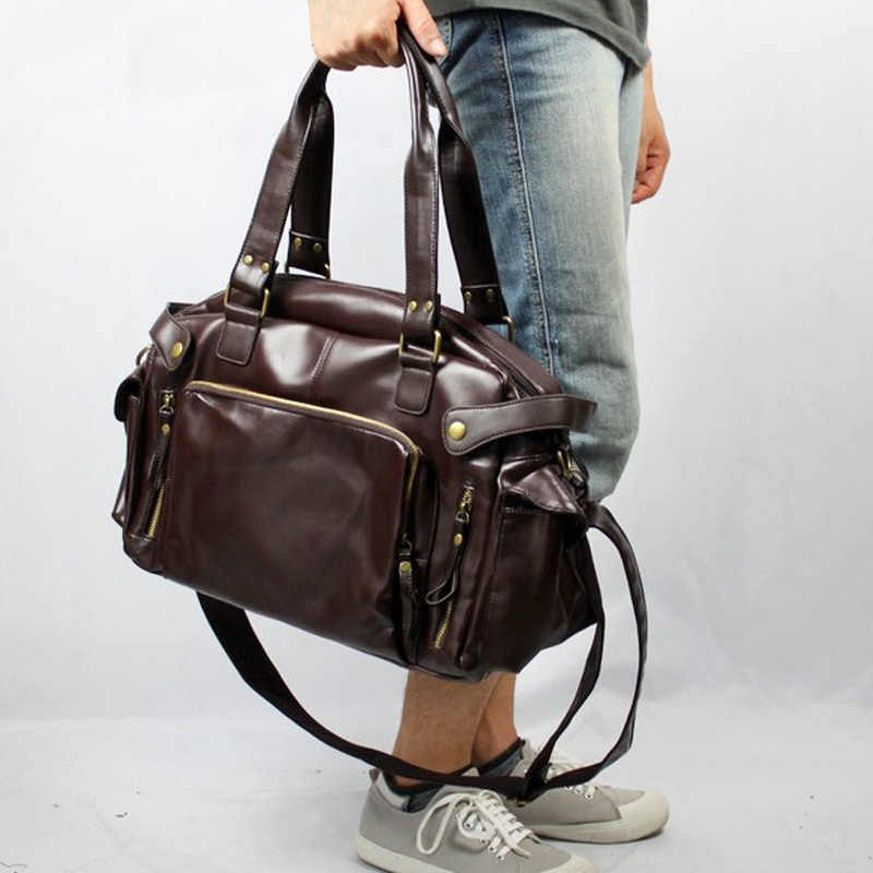 カジュアルボストンハンドバッグメンズ高級デザイン PU レザ - Luxury Bags For Travel のレビューと価格